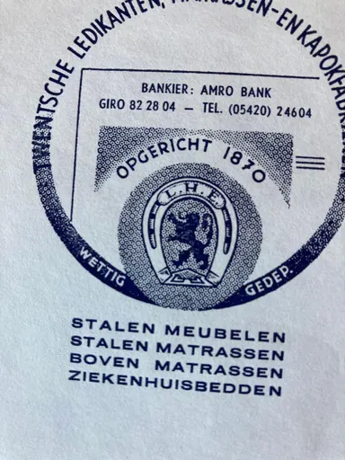 Historisch bedrijfsstempel van de familie Hofstede, circa 1870